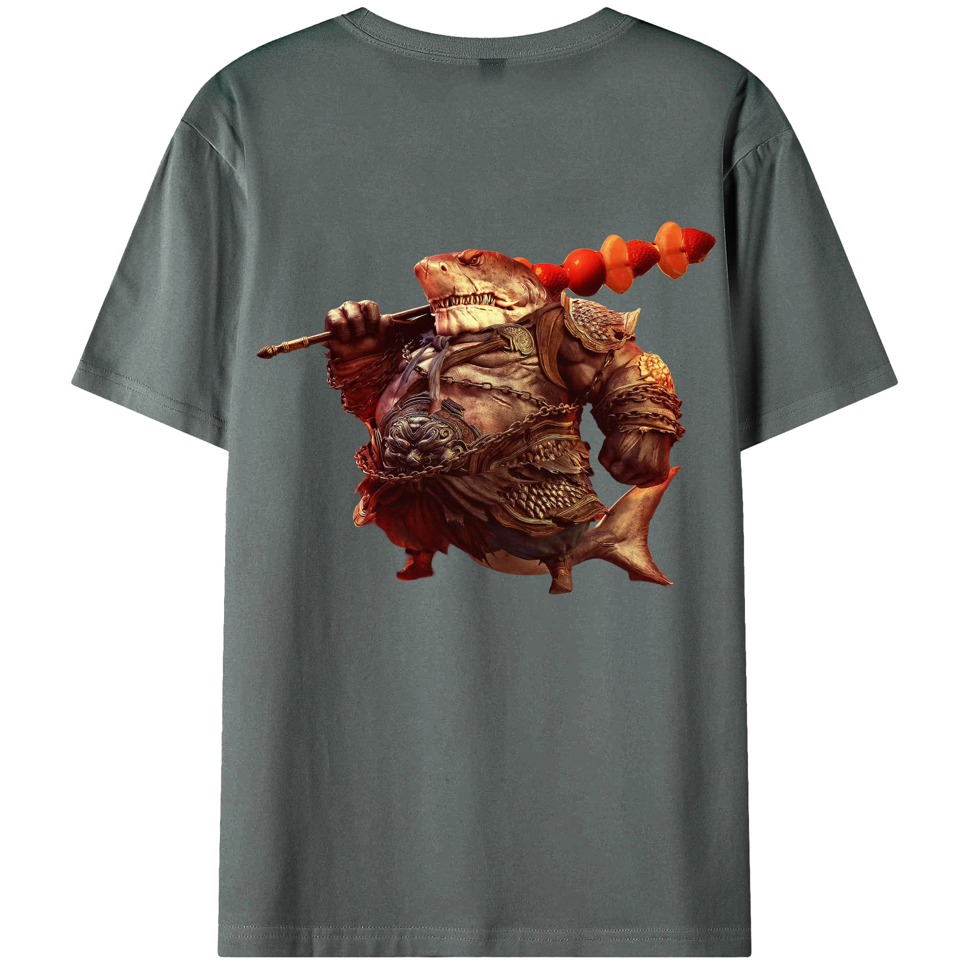 （画像用） Ne Zha 2 ナタ 魔童の大暴れ 綿100％ メンズ半袖Tシャツ（バックプリント） 通気性